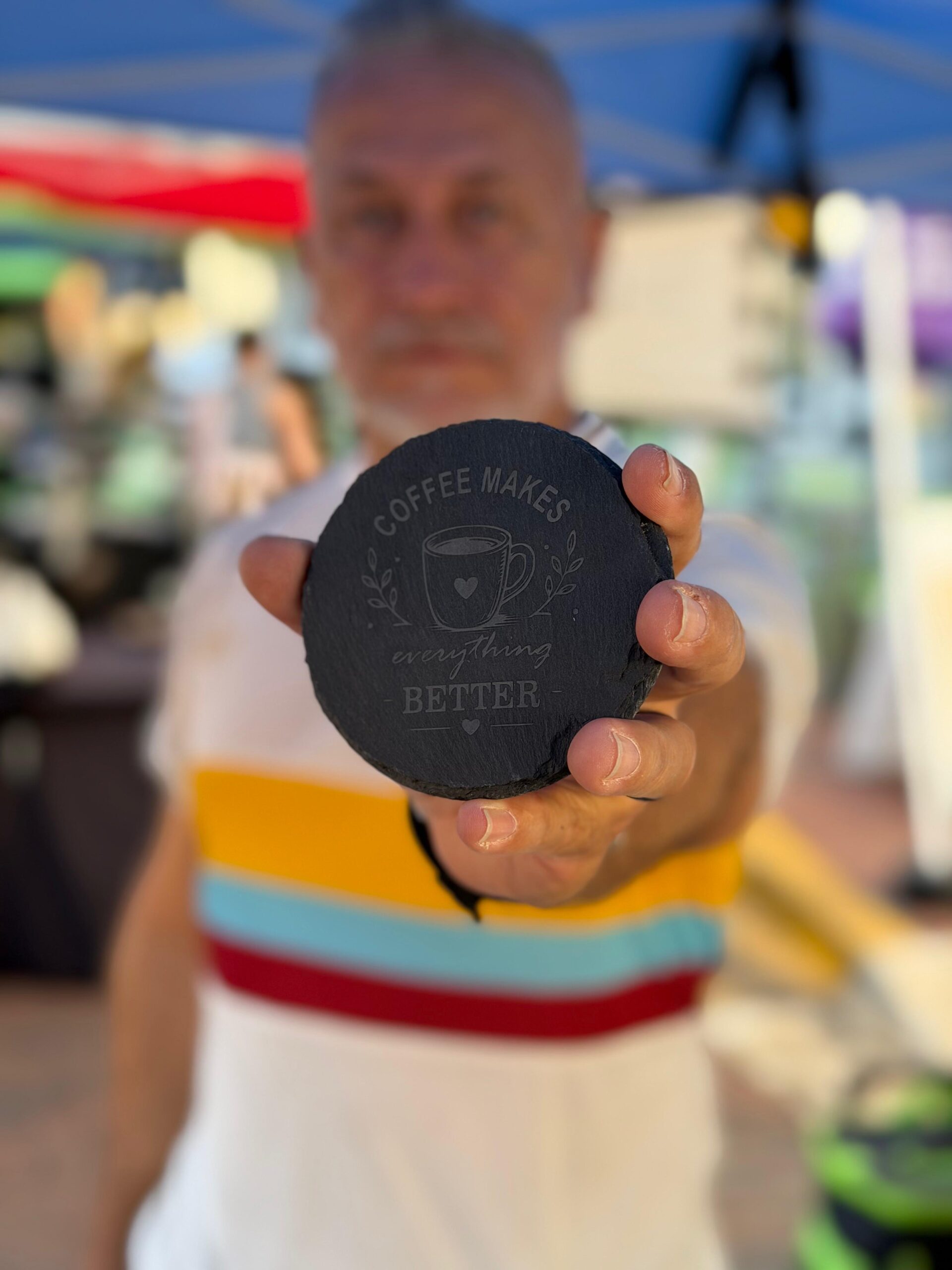 slate coaster engraved