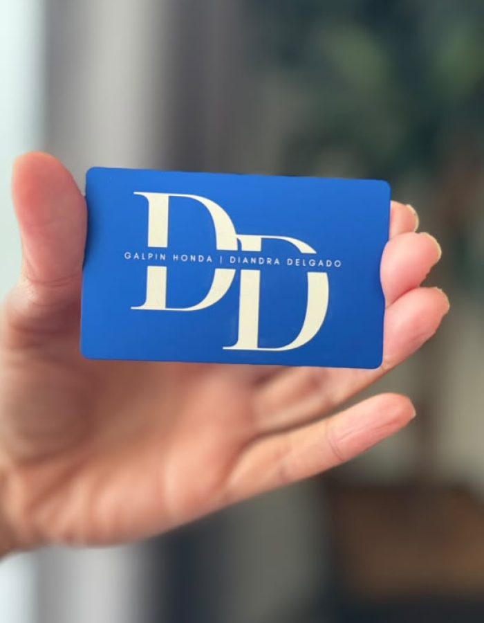 blue dealer NFC business card