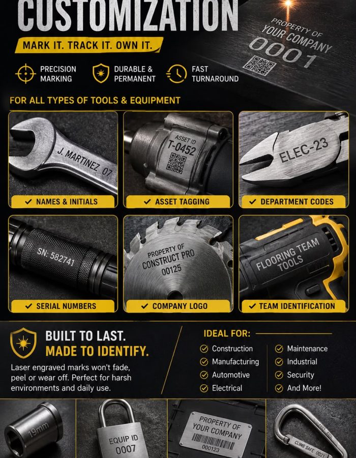tools laser engraved